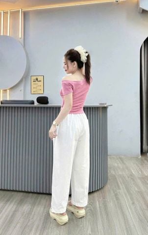 SKY8947 - SET ÁO TRỄ VAI - QUẦN DÀI TRẮNG
