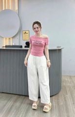 SKY8947 - SET ÁO TRỄ VAI - QUẦN DÀI TRẮNG