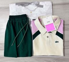 VGU1038 - SET THUN ÁO PHỐI MÀU - CHÂN VÁY XANH
