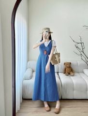 TQ1838 - SET ÁO THUN TRẮNG - ĐẦM DÀI