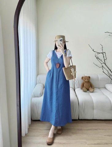 TQ1838 - SET ÁO THUN TRẮNG - ĐẦM DÀI