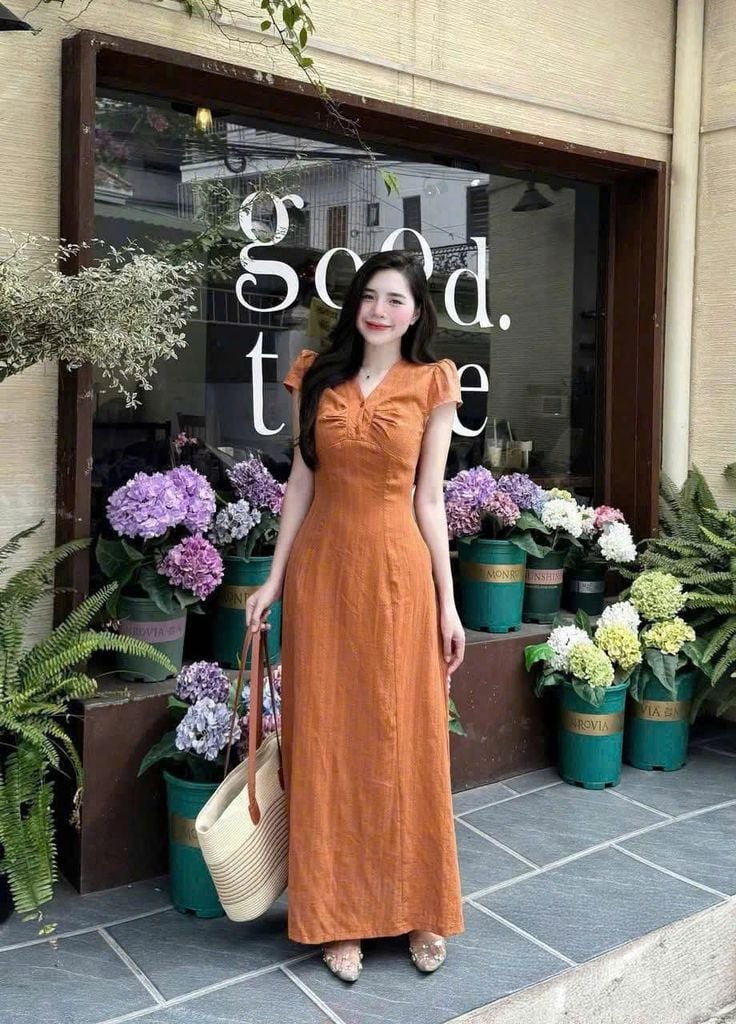 TQ4501 - ĐẦM FORM DÀI NHÚN NGỰC