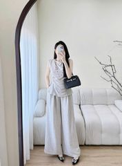 TQ4512 - SET ÁO NHÚN EO - QUẦN DÀI SỌC