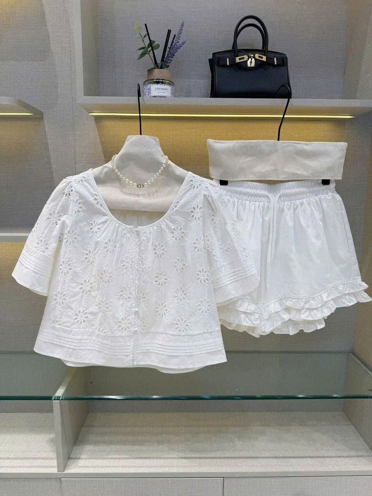TB8929 - SET BỘ QCCC THÊU - MÀU TRẮNG
