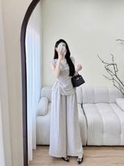 TQ4512 - SET ÁO NHÚN EO - QUẦN DÀI SỌC