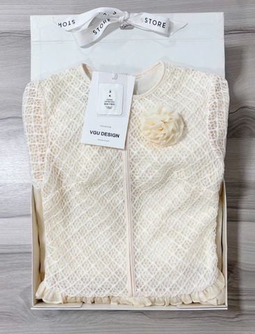 VGU1098 - ĐẦM TIỂU THƯ TAG HOA - MÀU KEM