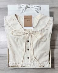 VGU1200 ĐẦM HOA THÊU TAY DÀI CỔ BÈO CAO CẤP