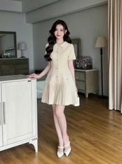 VGU1075 ĐẦM CỔ SƠ MI ĐÍNH NÚT