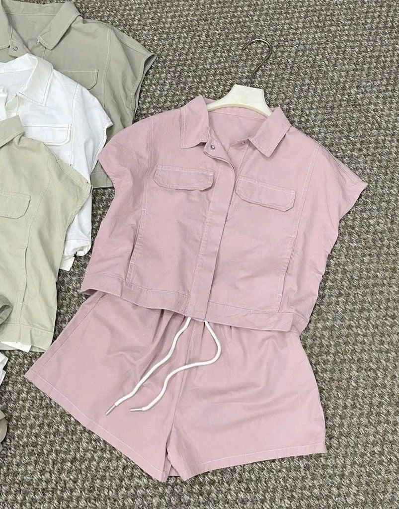 TB8996 - SET KAKI LỤA CAO CẤP - MÀU HỒNG