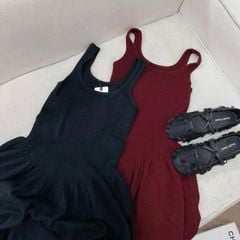 TQ4539 - ĐẦM THUN BASIC DÀI - MÀU ĐEN