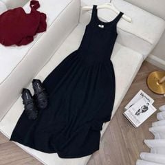 TQ4539 - ĐẦM THUN BASIC DÀI - MÀU ĐEN