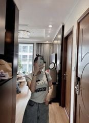 VGU1220 - SET ÁO THUN IN KITTY - QUẦN JEAN LỬNG