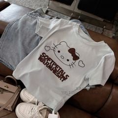 VGU1220 - SET ÁO THUN IN KITTY - QUẦN JEAN LỬNG