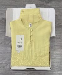 TB9042 - SET NGẮN THÊU HOA NỔI - MÀU VÀNG