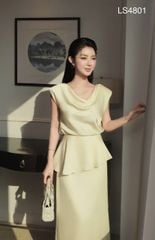 VGU1276 - SET ÁO CỔ ĐỔ + CHÂN VÁY DÀI KEM (KÈM TAG)