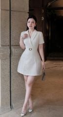 VGU1319 ĐẦM VEST TRẮNG PHỐI TAG