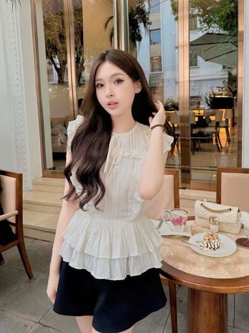 TQ4582 - SET ÁO KIỂU TAY CÁNH TIÊN - QUẦN SHORT