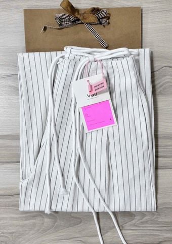 VGU1338 - QUẦN DÀI SỌC ỐNG RỘNG KÈM DÂY ( QUẦN LẺ)