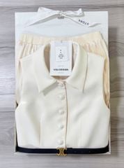 VGU1143 SET ÁO + CV DÀI XẾP LY KÈM NỊT