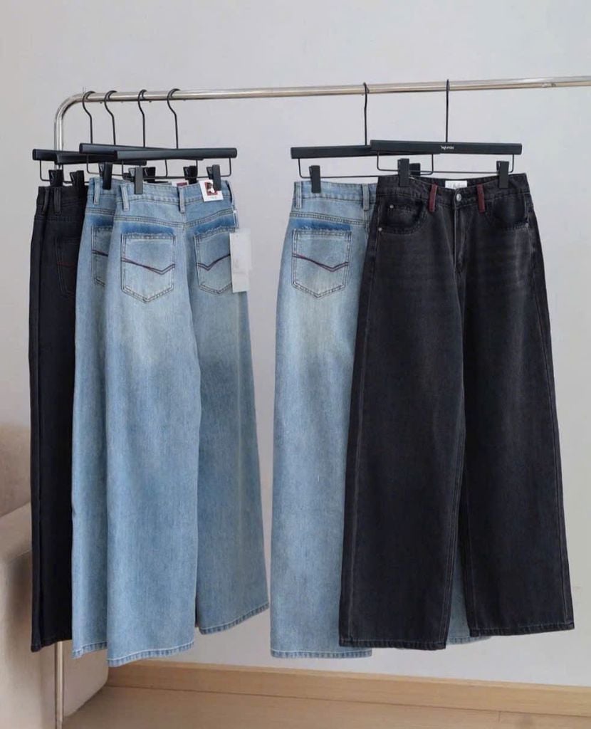 VGU1368 - QUẦN JEAN DÀI WASH - MÀU ĐẬM