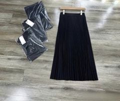 VGU1367 - CHÂN VÁY XẾP LY ĐEN ( VÁY LẺ)