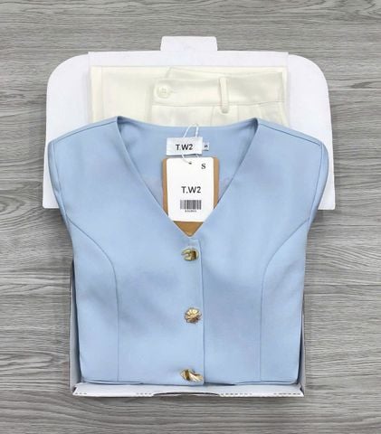 KS1301 - SET ÁO VEST TAY NGẮN - QUẦN DÀI