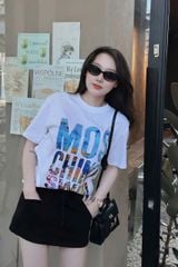 KS1305 - SET ÁO THUN IN MOS CHINO + CHÂN VÁY NGẮN