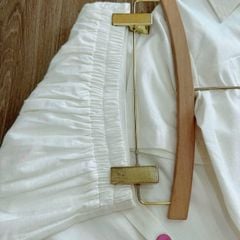 KS1266 - SET ÁO CỔ SƠ MI DÁNG LỬNG - CHÂN VÁY DÀI (MÀU KEM)