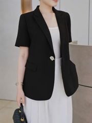 KS1302 - ÁO KHOÁC VEST TAY NGẮN MÀU ĐEN ( ÁO LẺ )