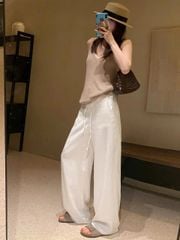 VGU1438 - QUẦN DÀI BO CHUN NHƯ ẢNH SÀN - MÀU KEM ( QUẦN LẺ)