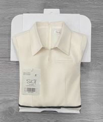 SKY9306 ĐẦM CỔ SƠ MI XẾP LY (KEM)