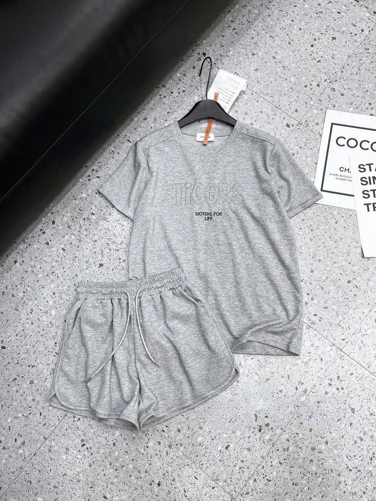 SKY9383 - SET BỘ NGẮN IN TIGERS - MÀU XÁM