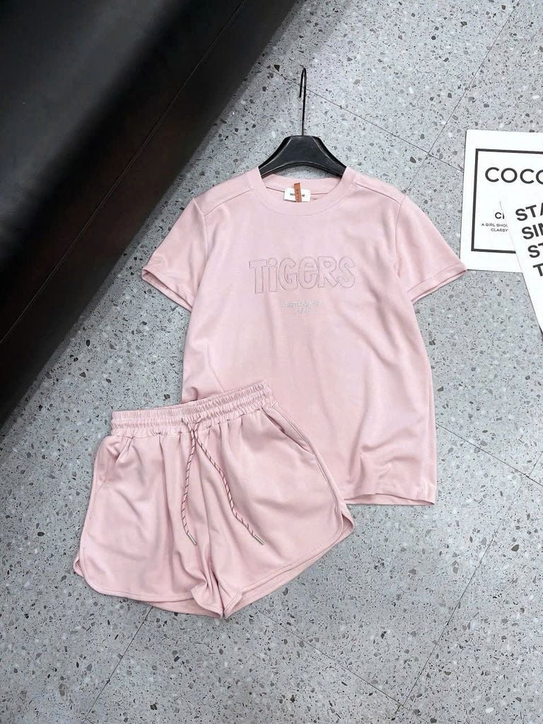 SKY9384 - SET BỘ NGẮN IN TIGERS - MÀU HỒNG