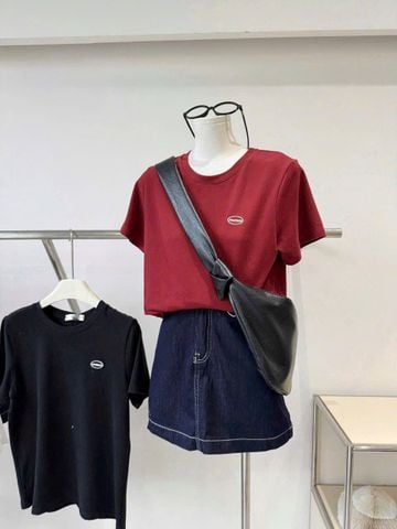 TB9328 - SET ÁO THUN TRẮNG - CHÂN VÁY JEAN NGẮN