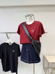 TB9328 - SET ÁO THUN TRẮNG - CHÂN VÁY JEAN NGẮN