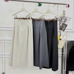 SKY9162 - CHÂN VÁY LY NHẸ KÈM NỊT - MÀU XÁM