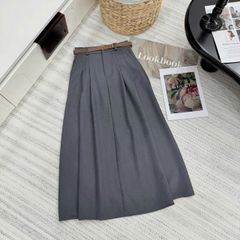 SKY9162 - CHÂN VÁY LY NHẸ KÈM NỊT - MÀU XÁM