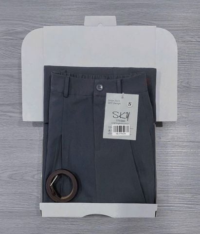 SKY9162 - CHÂN VÁY LY NHẸ KÈM NỊT - MÀU XÁM