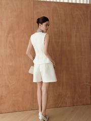 VGU1508 - SET BỘ GILE - KÈM KHĂN CHOÀNG ( MÀU TRẮNG)