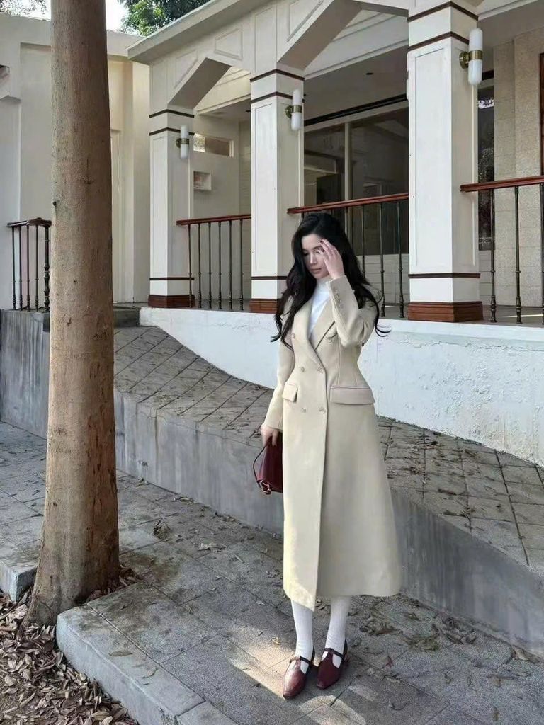 VGU1531 ÁO KHOÁC MĂNG-TÔ DÁNG DÀI CC