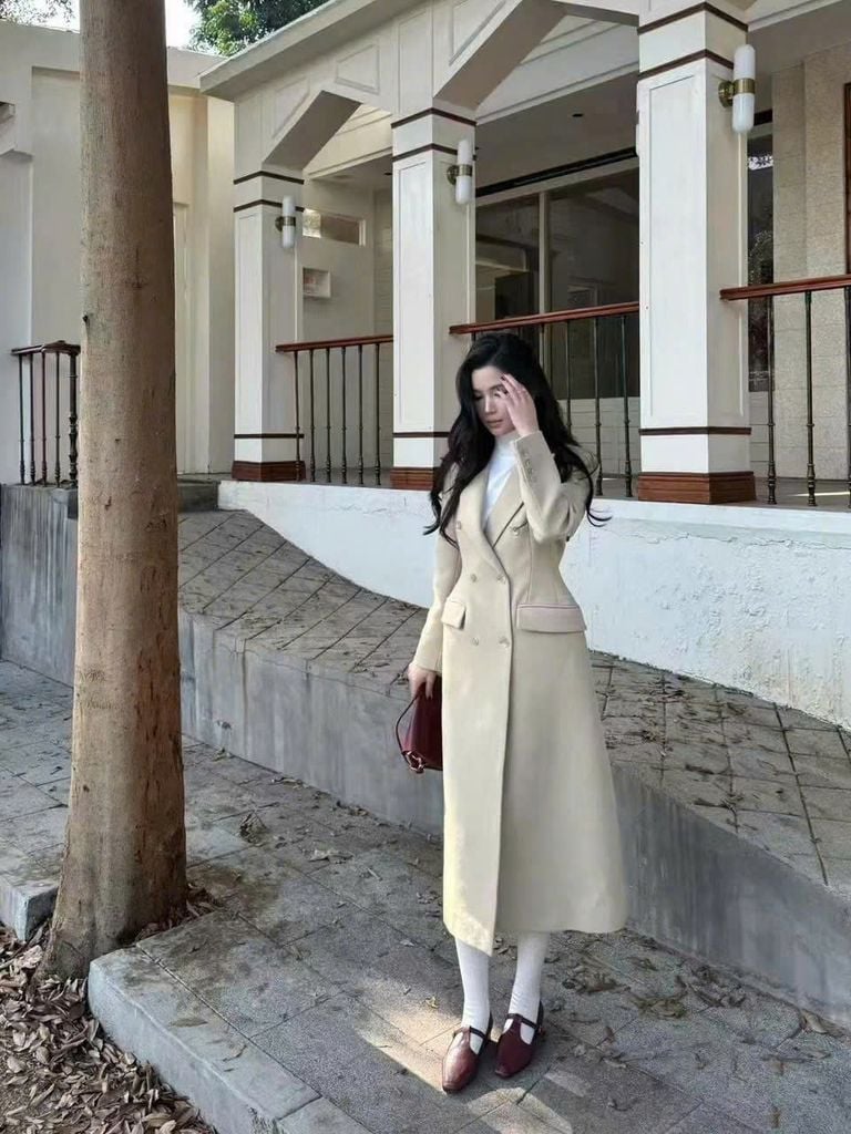 VGU1531 ÁO KHOÁC MĂNG-TÔ DÁNG DÀI CC