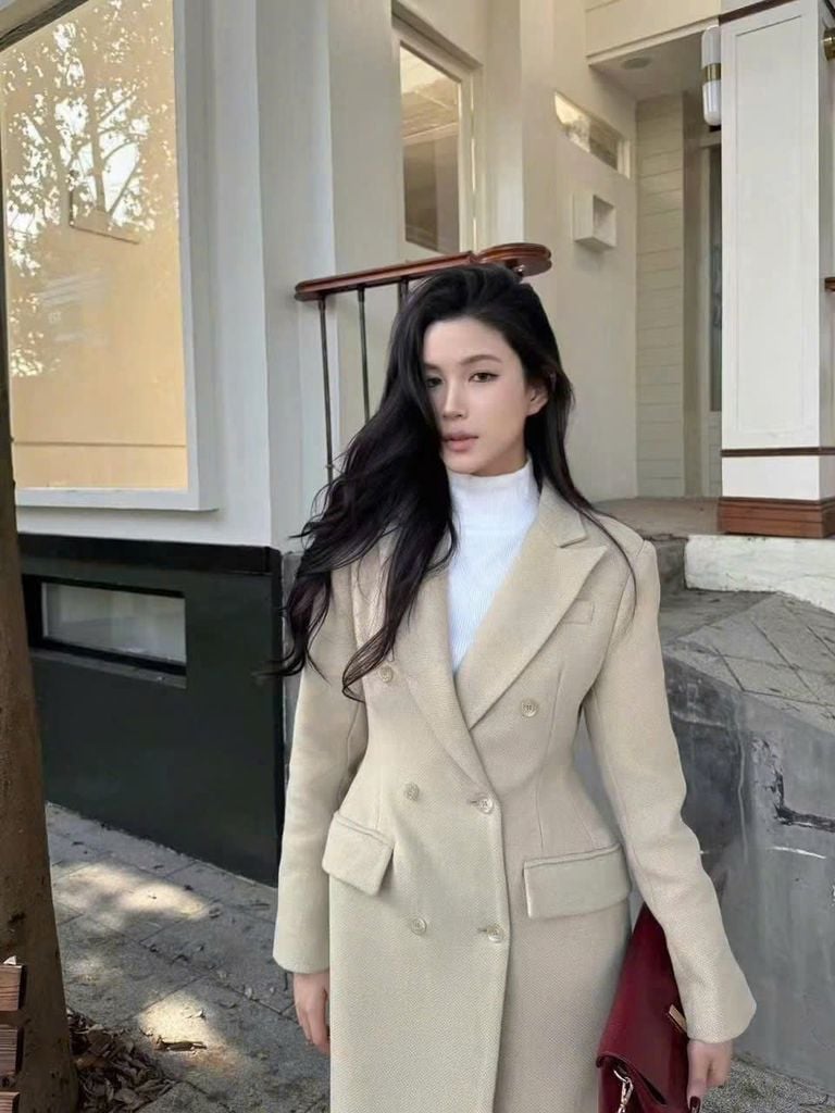 VGU1531 ÁO KHOÁC MĂNG-TÔ DÁNG DÀI CC