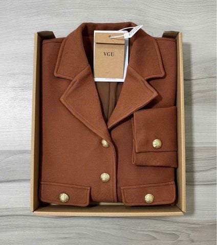 VGU1588 KHOÁC DẠ ÉP PHỐI TÚI (NÂU)