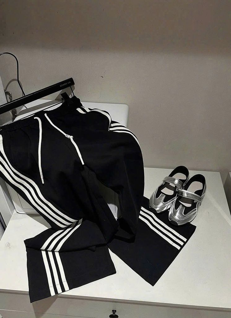 KS1399 - QUẦN DÀI CHẠY SỌC - ĐEN (Q.LẺ)