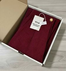 VRA0667 - QUẦN DÀI ĐỎ PHỐI NÚT ( QUẦN LẺ)