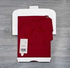 TB9436 ĐẦM LỆCH VAI ĐÍNH TAG BƯỚM (ĐỎ)