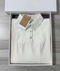 VGU1629 ĐẦM KEM CỔ KẾT CƯỜM PHỐI REN