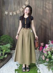 TB9397 - CHÂN VÁY DÀI LẺ ( KÈM NỊT) - MÀU ĐEN