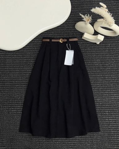 TB9397 - CHÂN VÁY DÀI LẺ ( KÈM NỊT) - MÀU ĐEN