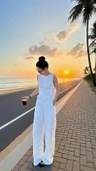 VGU1643 - SET ÁO SÁT NÁCH PHỐI TUA RUA - QUẦN DÀI